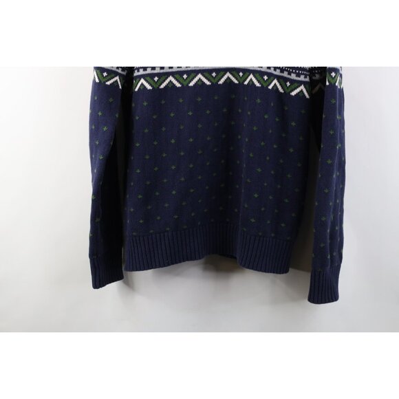 Vtg 90s Y2K Streetwear Mens Medium Crew Rowing Fair Isle Shawl Cardigan Sweater - Picture 13 of 13